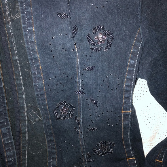 Flashback Couture Beaded Denim Jean Jacket - Picture 4 of 4